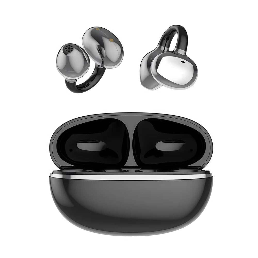 Open Ear Bluetooth Headset Clip On Wireless Long Life Sports Cycling Music Earphones Gaming Earbuds With Mic