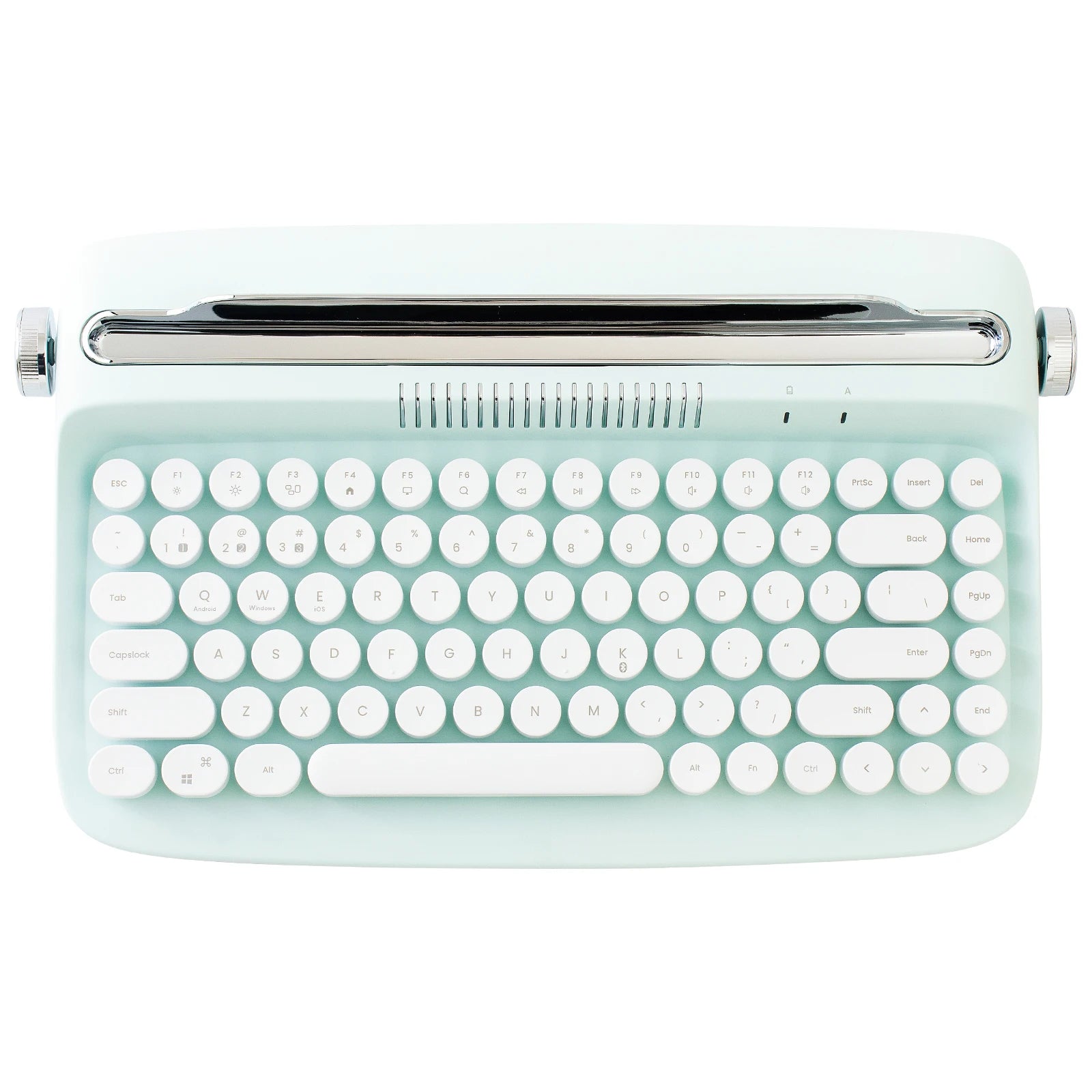 YUNZII B303 Pink Wireless Typewriter Keyboard, Retro Bluetooth Aesthetic Membrane Keyboard with Adjusted Stand for Multi-Device