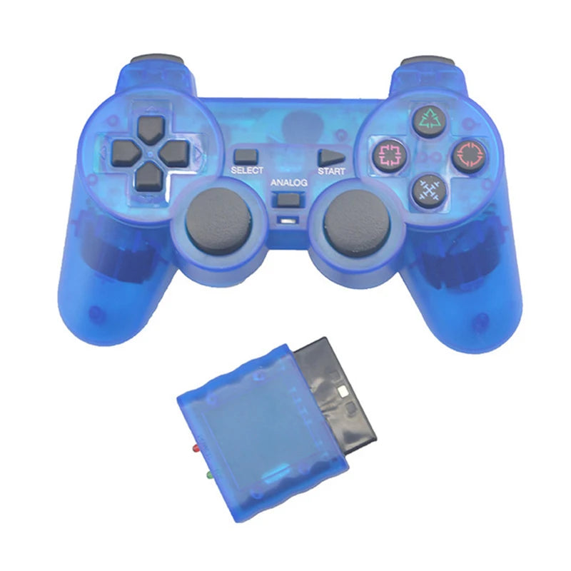 Transparent Color Bluetooth Wireless Gamepad Controller For PS2 2.4G Vibration Controle Compatible with Plastation 2 Joystick