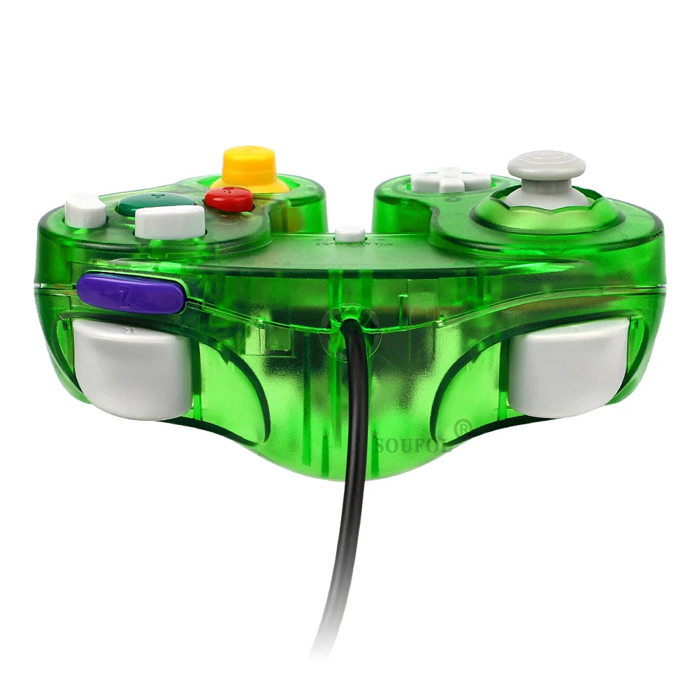 Transparent Color Wired Game Controller For GameCube NGC Gamepad One Button Wired Game Controller Joystick for NGC