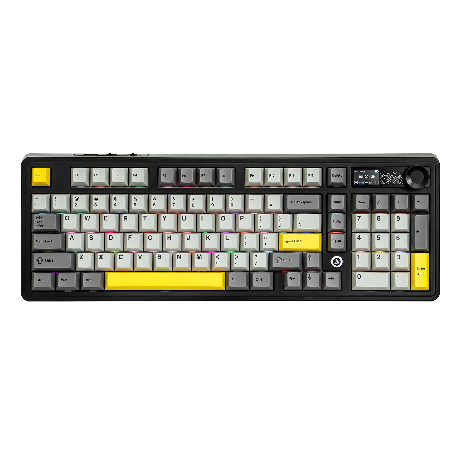 AJAZZ AK980 V2 98% Hot-Swap Gasket Structure Wired/BT5.1/2.4G Wireless Mechanical Keyboard with 1.14 inch TFT Color Screen