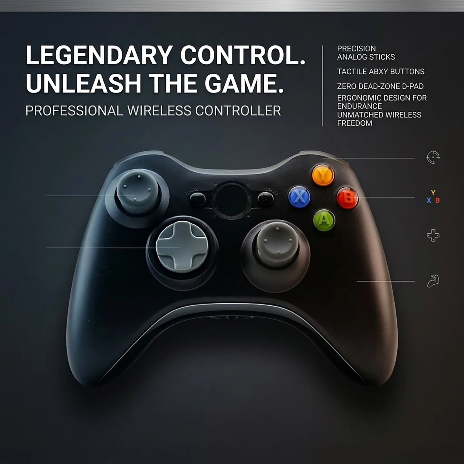 For compatible with Xbox 360 / PC Console Games New Wireless Controller — Plug-and-Play, Multifunctional Arcade Gamepad