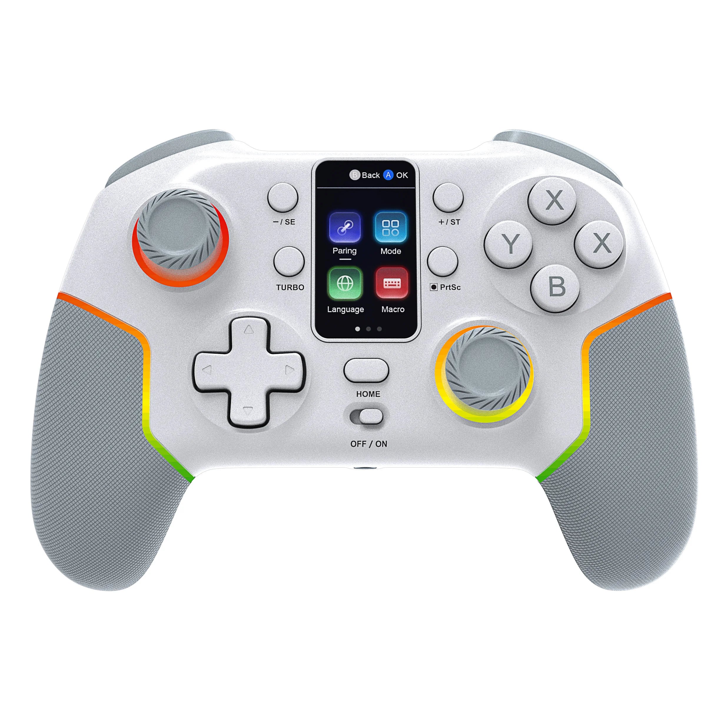 Wireless Controller 7052P for PC/Switch/iOS/Android With Intelligent Screen,Hall Joysticks &Turbo/Vibration,1000mAh Gamepad