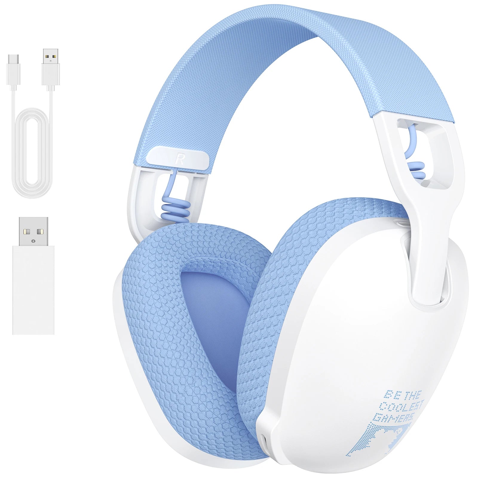 Onikuma Gaming Headset for PS5, PS4, PC, 2.4GHz USB Gaming Headphones with Mic, Ergonomic Design 5.3 Bluetooth Headphones