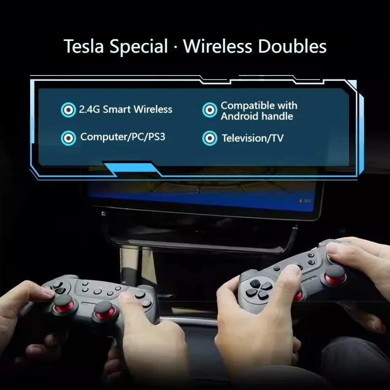 2025 New Wireless Usb Game Controller For Tesla Model Y/3/X/S Double Player Online Tv Pc Ps3 Steam Compatible Gaming Accessory