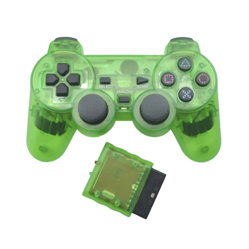 Transparent Color Bluetooth Wireless Gamepad Controller For PS2 2.4G Vibration Controle Compatible with Plastation 2 Joystick