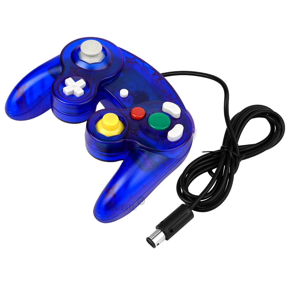 Transparent Color Wired Game Controller For GameCube NGC Gamepad One Button Wired Game Controller Joystick for NGC