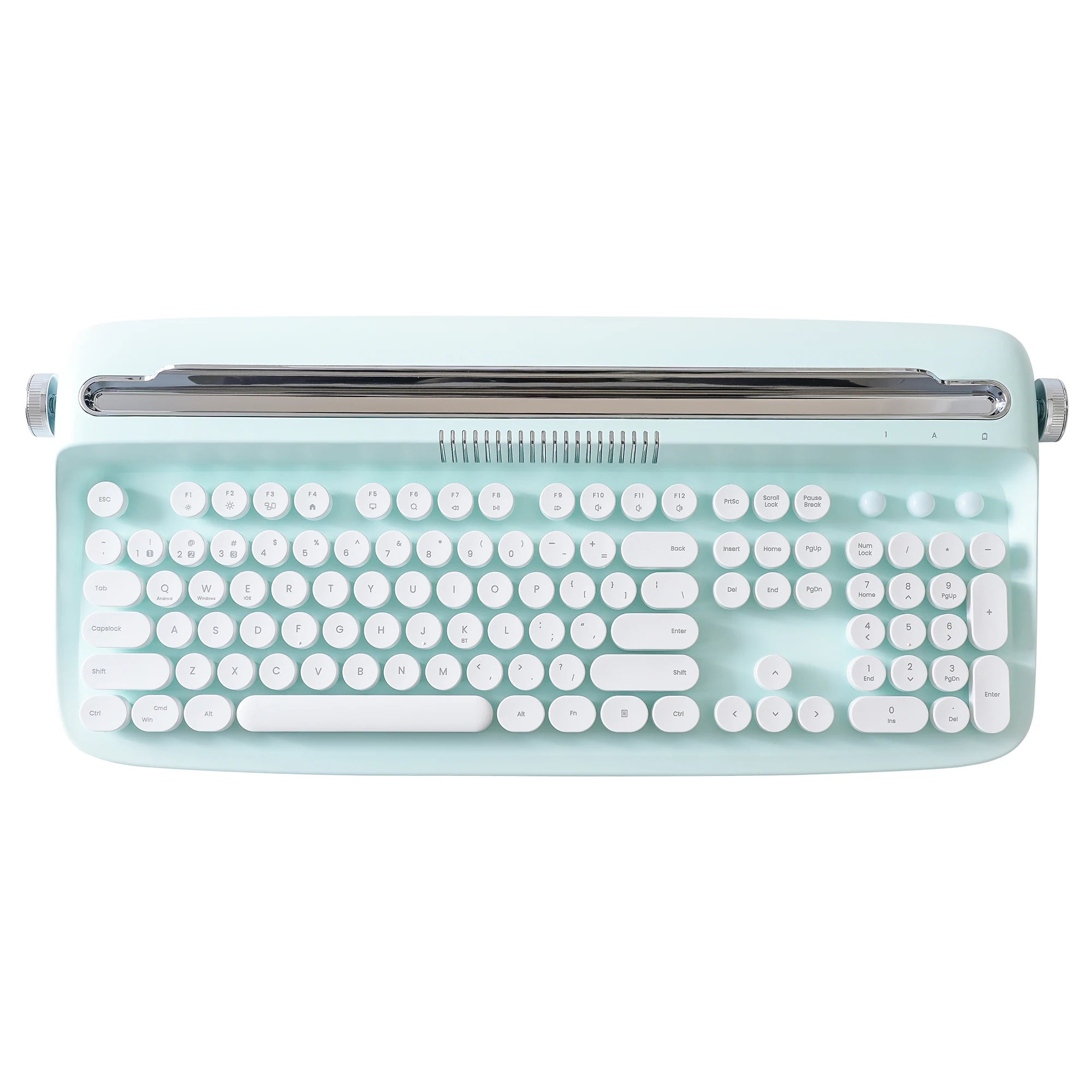 YUNZII ACTTO B503 Wireless Keyboard, Bluetooth Retro Typewriter Aesthetic Membrane Keyboards, Integrated Stand for Multi-Device