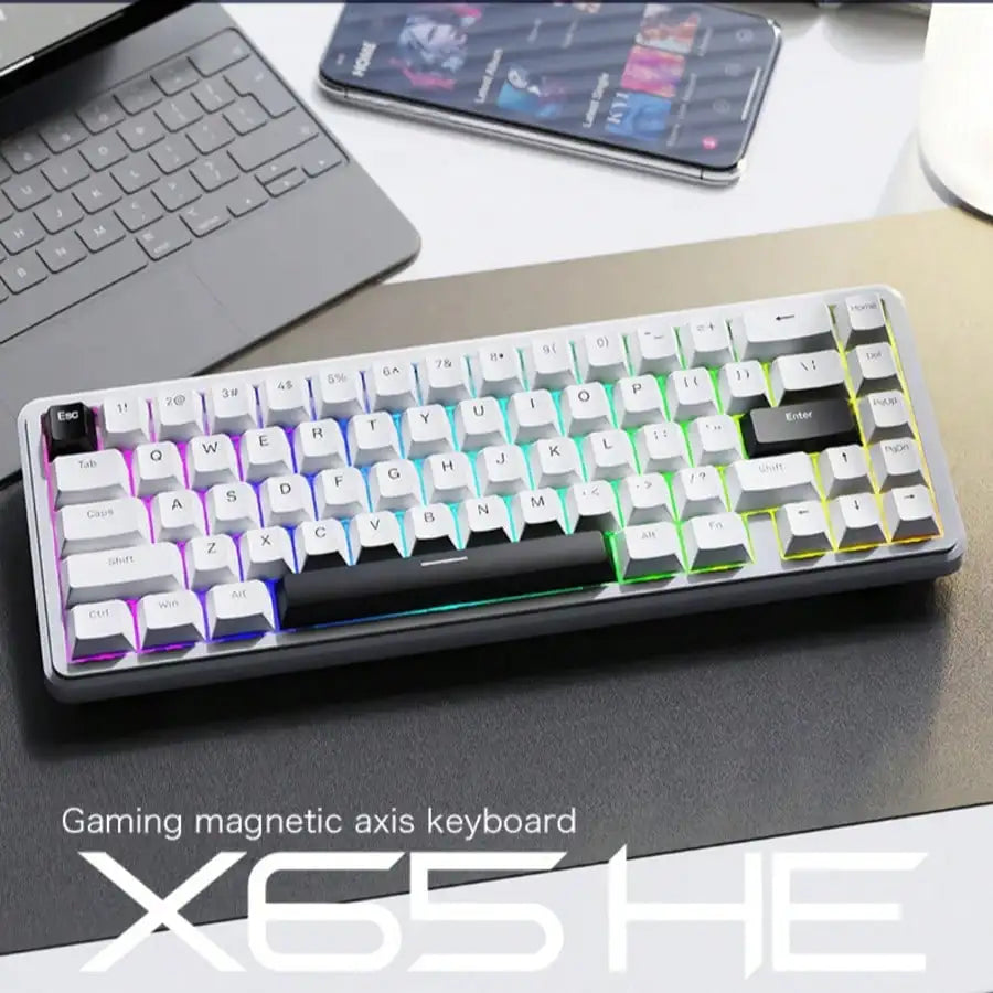 X65HE magnetic axis mechanical keyboard contour side engraved wired RGB low latency 8K polling rate magnetic axis