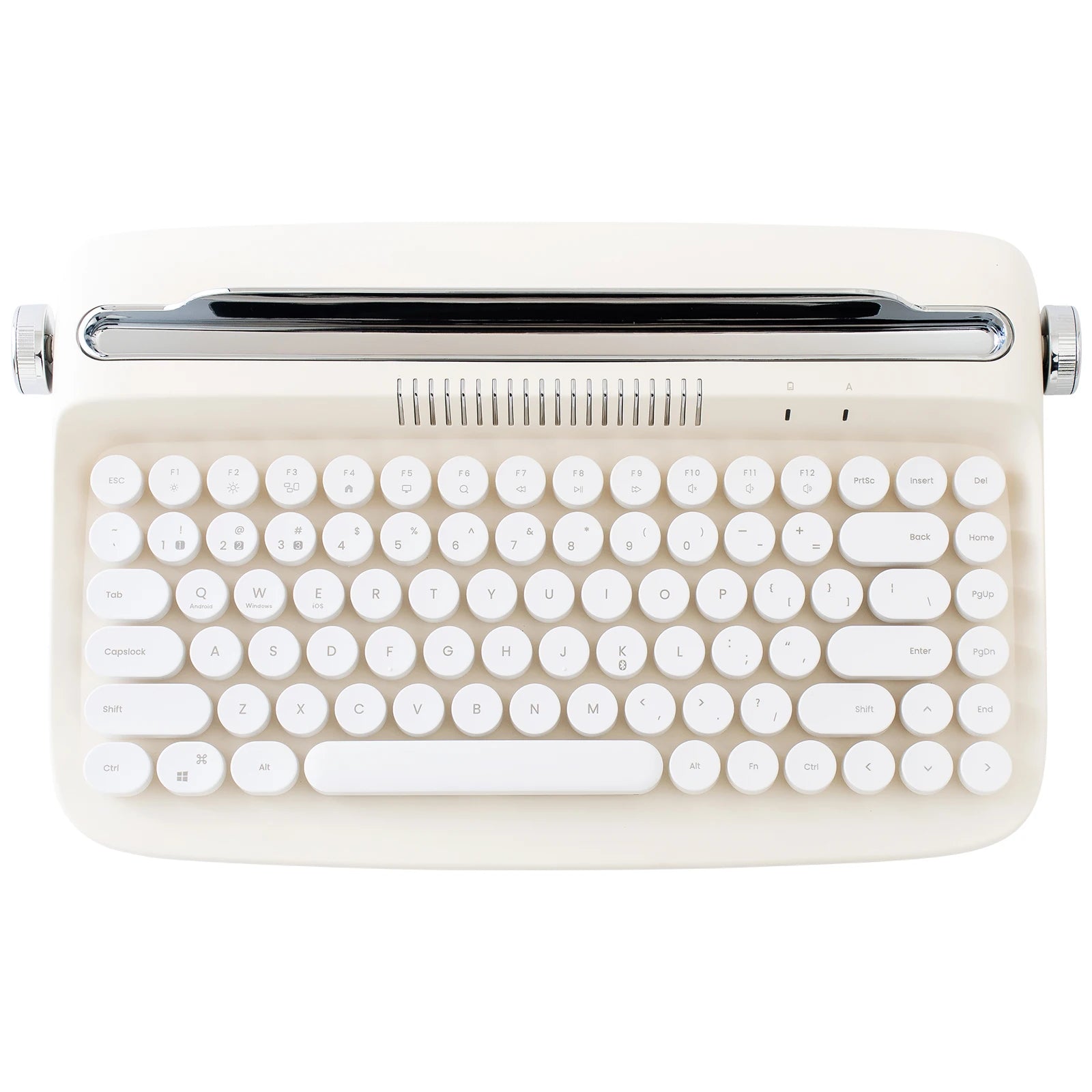 YUNZII B303 Pink Wireless Typewriter Keyboard, Retro Bluetooth Aesthetic Membrane Keyboard with Adjusted Stand for Multi-Device