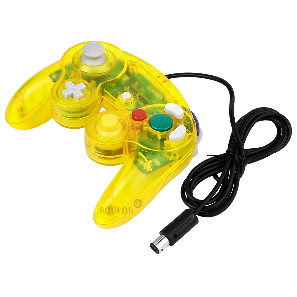 Transparent Color Wired Game Controller For GameCube NGC Gamepad One Button Wired Game Controller Joystick for NGC