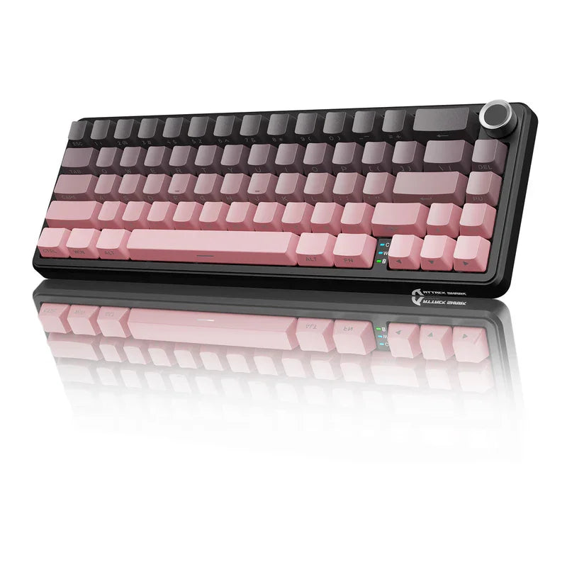 Wireless Mechanical Keyboard Attack Shark X66 RGB Hot-swappable Metal Knobs FPS Game Support Windows Mac OS