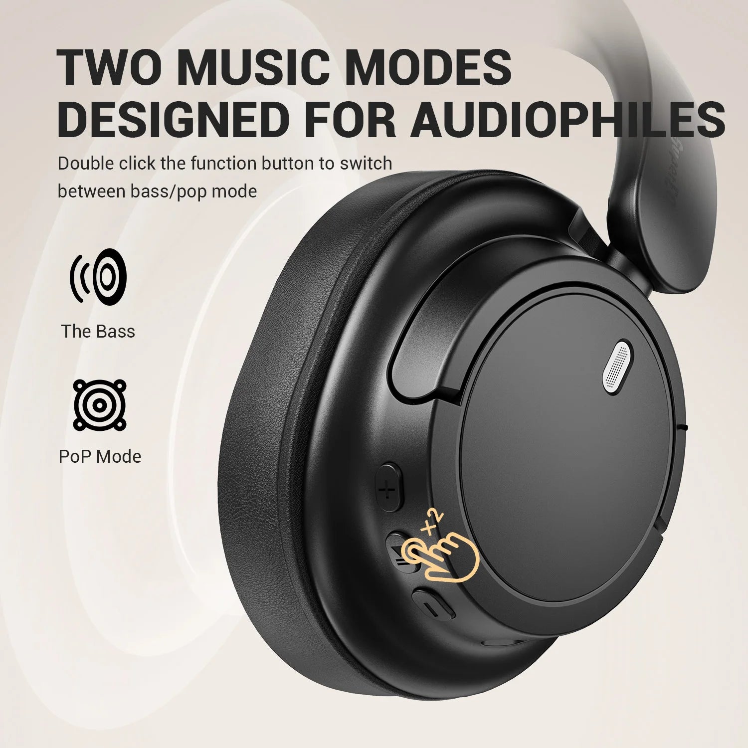 Oneodio Wireless Bluetooth 5.3 Headphones Bass/Pop Mode Over Ear Headset With Microphone Foldable Headphones 90H Playtime AAC