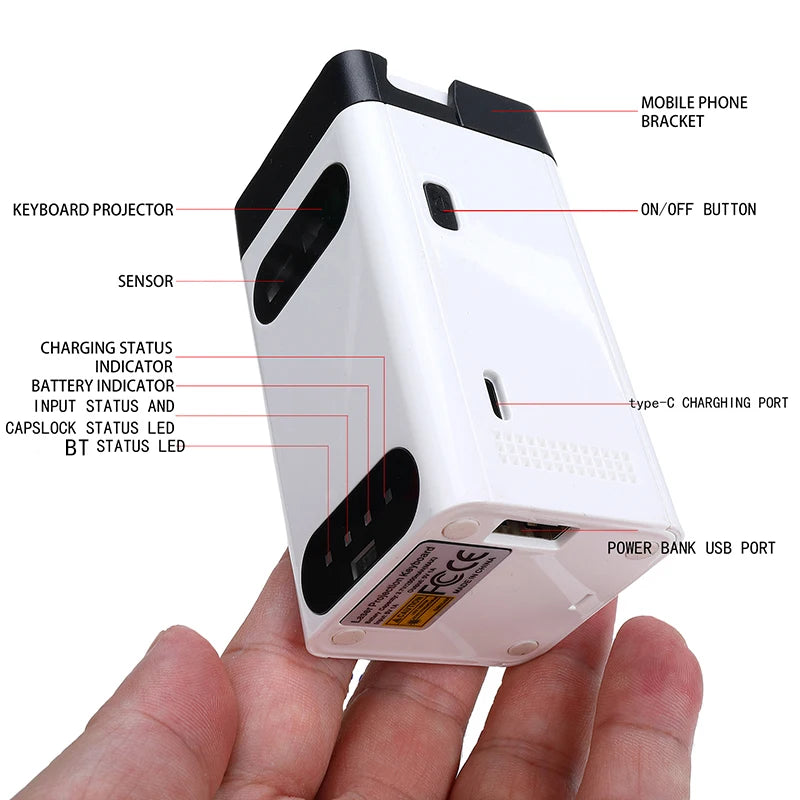 Mini Wireless Laser Projection Keyboard Bluetooth Virtual Keyboard & Mouse function for Laptop Smartphone Keyboard Projector
