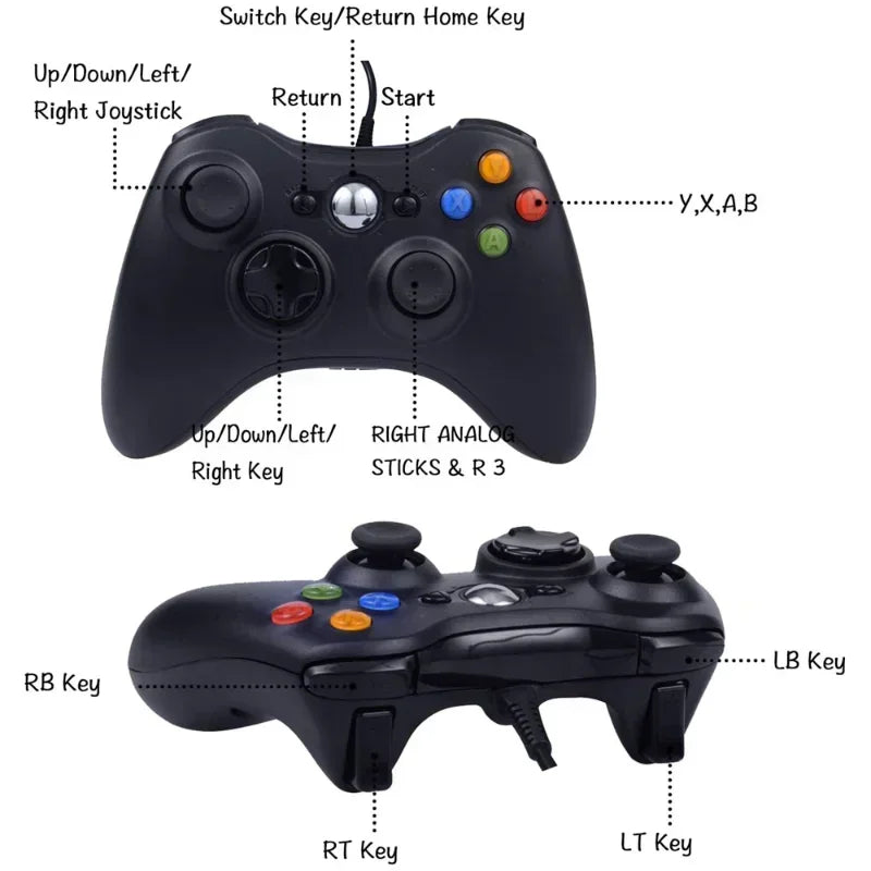USB Wired Controller For Xbox 360 Game Controller PC Handheld Joystick Game Gamepad for Windows Controle Xbox
