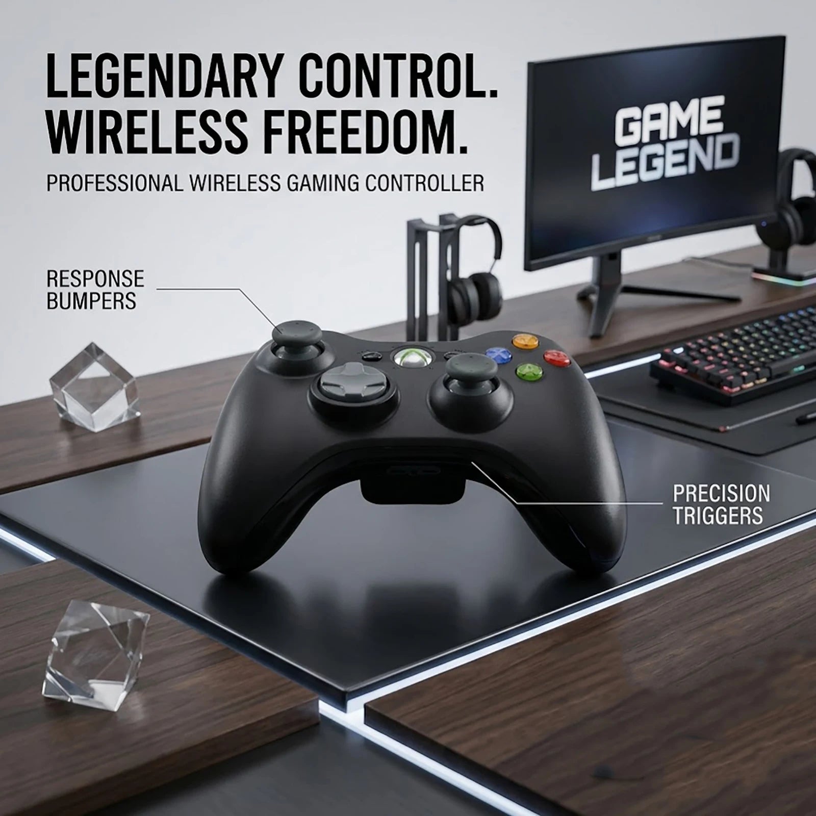 For compatible with Xbox 360 / PC Console Games New Wireless Controller — Plug-and-Play, Multifunctional Arcade Gamepad