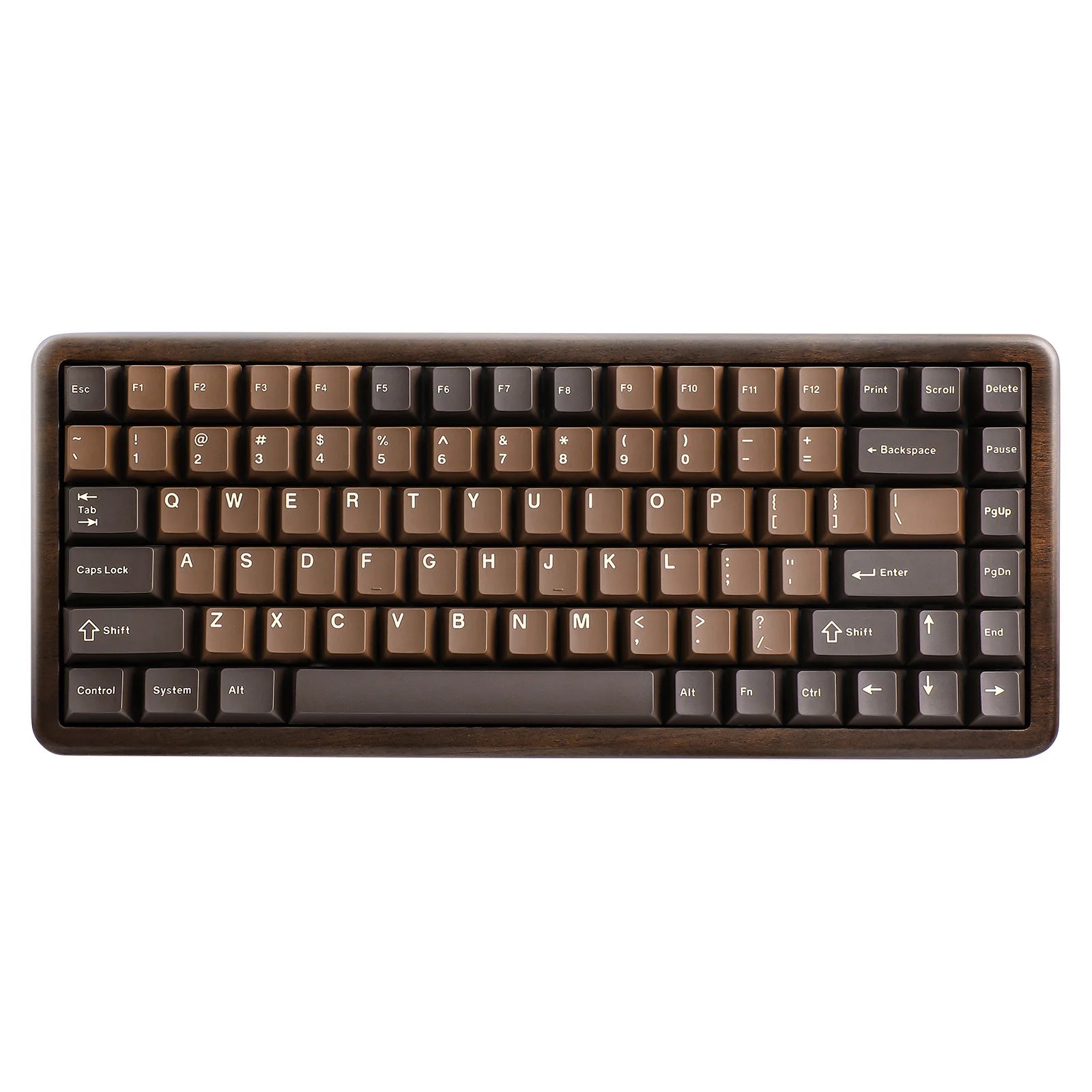 YUNZII WOOD84 Wireless Mechanical Keyboard, 75% Walnut RGB Backlit Wooden Keyboard, Tray Mount Hot-swap PBT Keycaps for Mac/Win