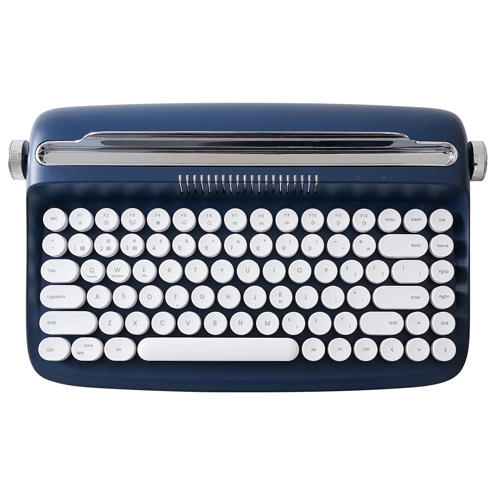 YUNZII B303 Pink Wireless Typewriter Keyboard, Retro Bluetooth Aesthetic Membrane Keyboard with Adjusted Stand for Multi-Device